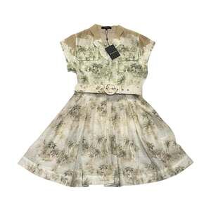 Beulahstyle Tropical Print Belted Mini Shirtdress Women’s Size Large